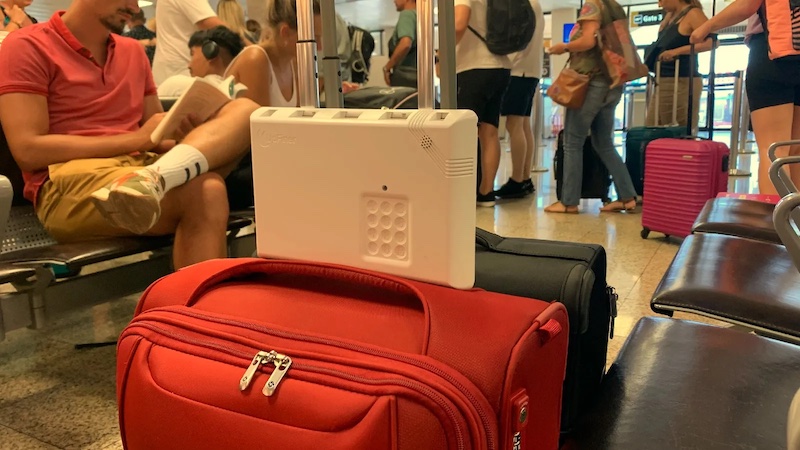 caja de viaje segura para viajes con alarma sonora