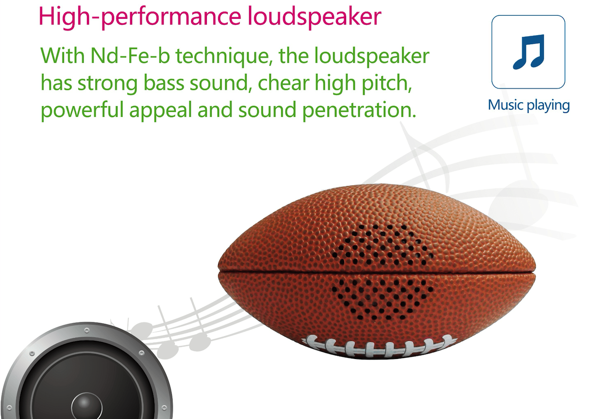 Balón de rugby altavoz inalámbrico bluetooth mini balón de fútbol americano