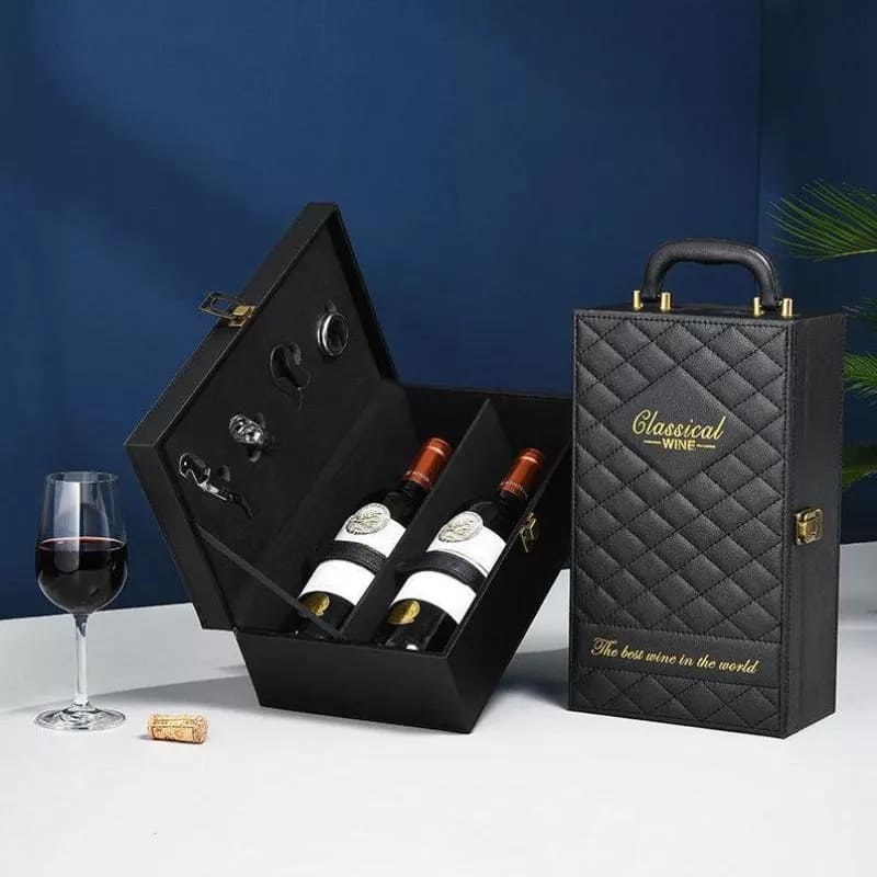 Estuches de vino Estuche de cuero de lujo para vino como regalo para hombres