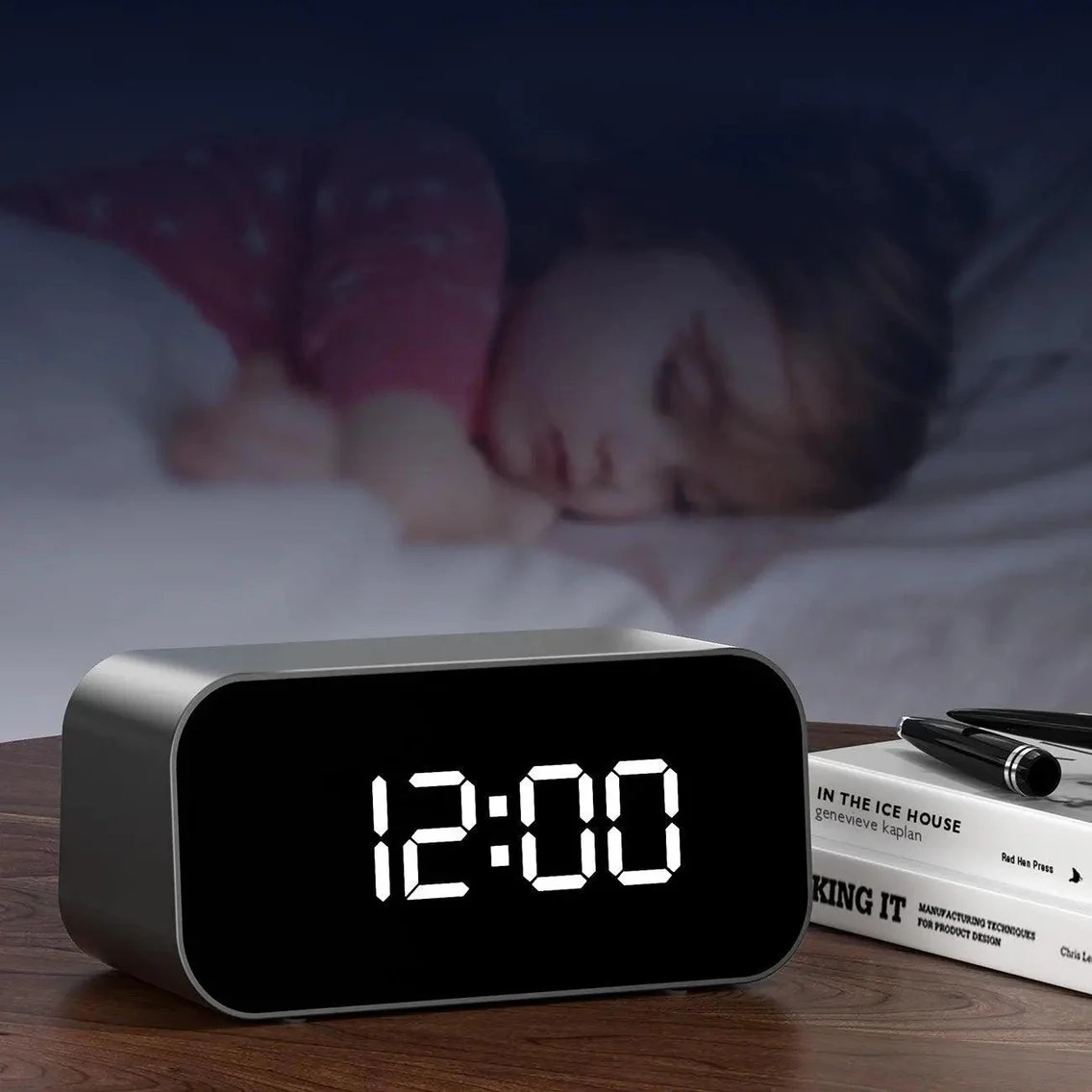 Reloj despertador con cámara digital y cámara 4k, reloj despertador espía oculto