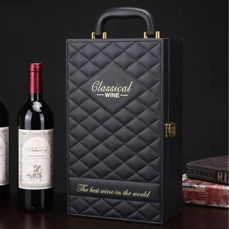 Elegante juego de cestas de regalo con caja de vino