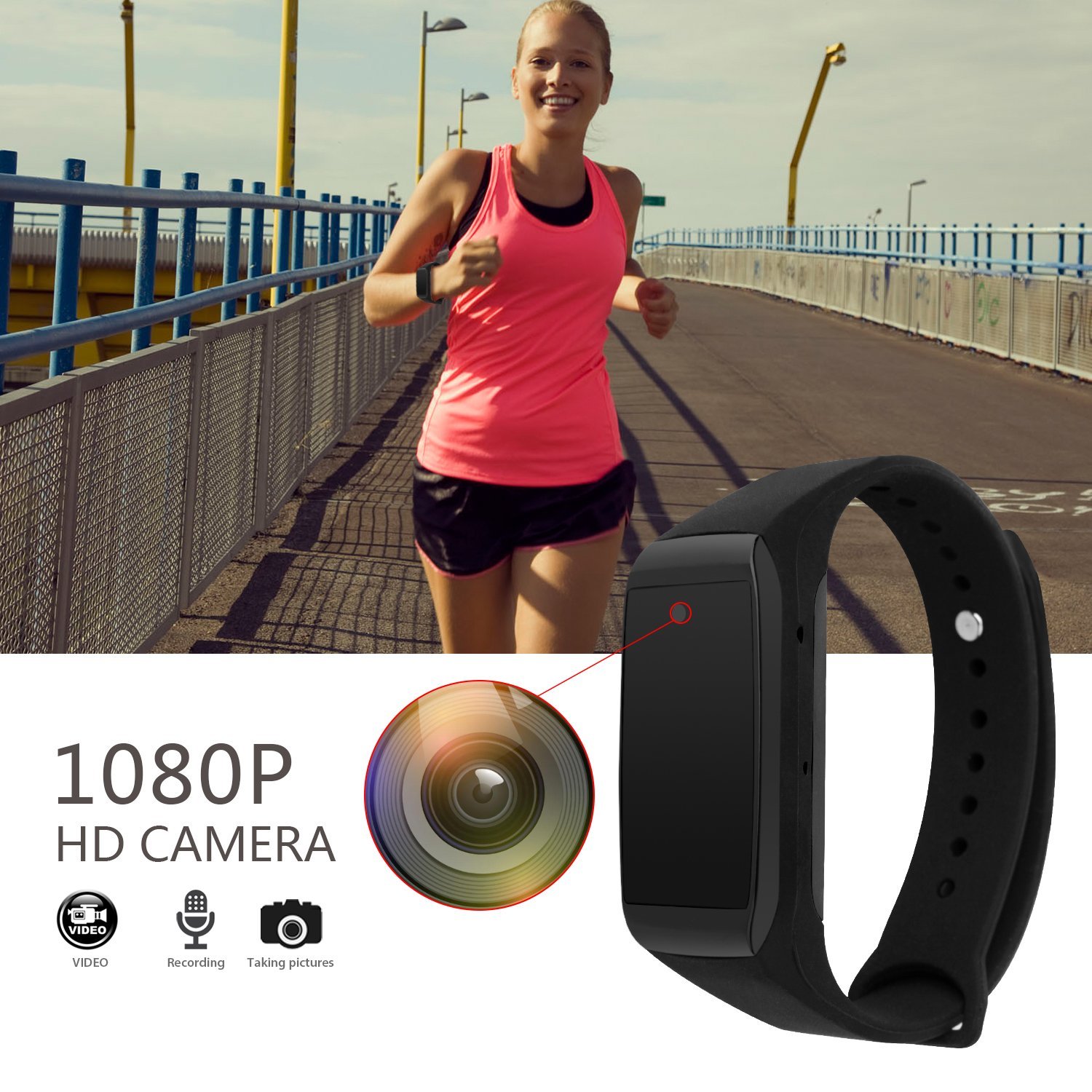 Pulsera deportiva con cámara Full HD