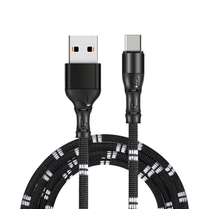 cable usb tipo c en diseño de bambú