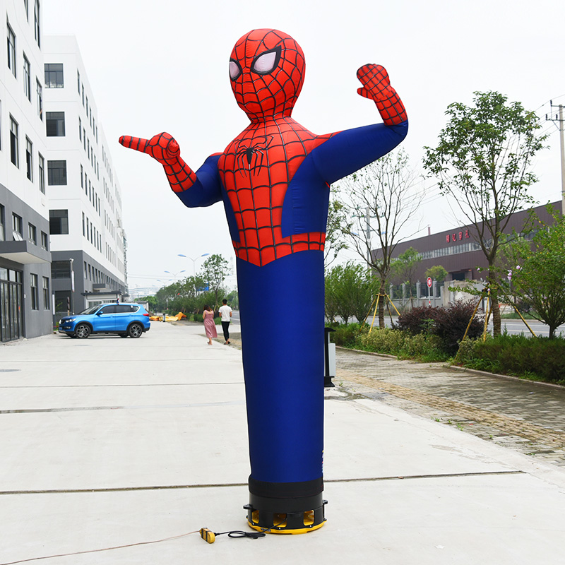 Figura de araña inflable de publicidad de Spiderman bailando